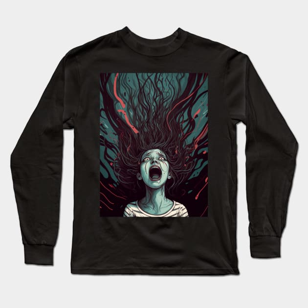 Panic Attack Long Sleeve T-Shirt by Depressed Bunny